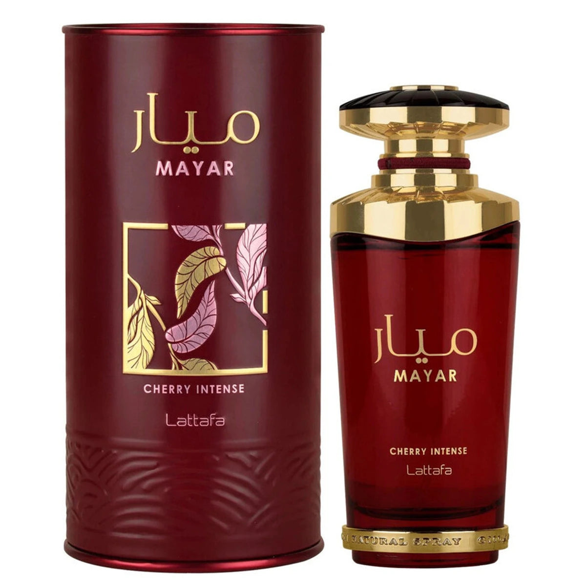 MAYAR Cherry Intense perfume bottle and packaging on a white background