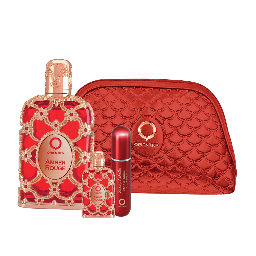 Orientica Amber Rouge 4 pc. Gift Set EDP 2.7 oz Unisex Luxury Collection - D&R Perfumes