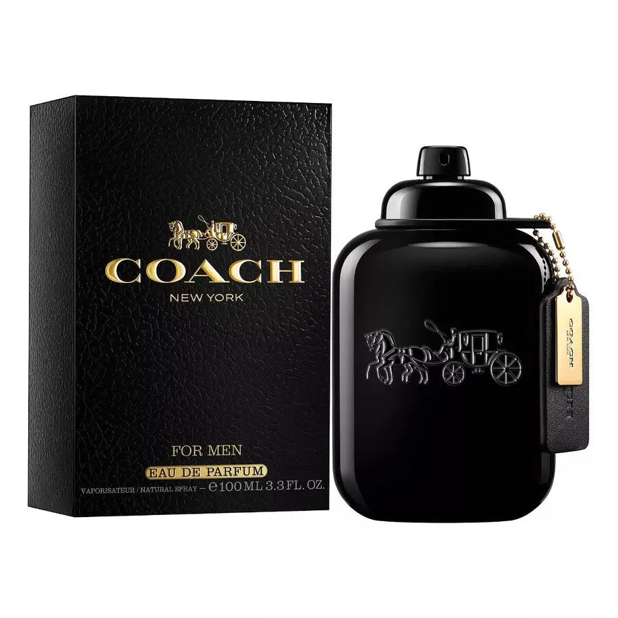 Coach New York men's perfume bottle and packaging on a white background