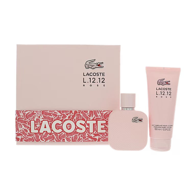 Lacoste L.12.12 Rose 2pcGift Set for Women 1.7 oz+3.4 oz B/L