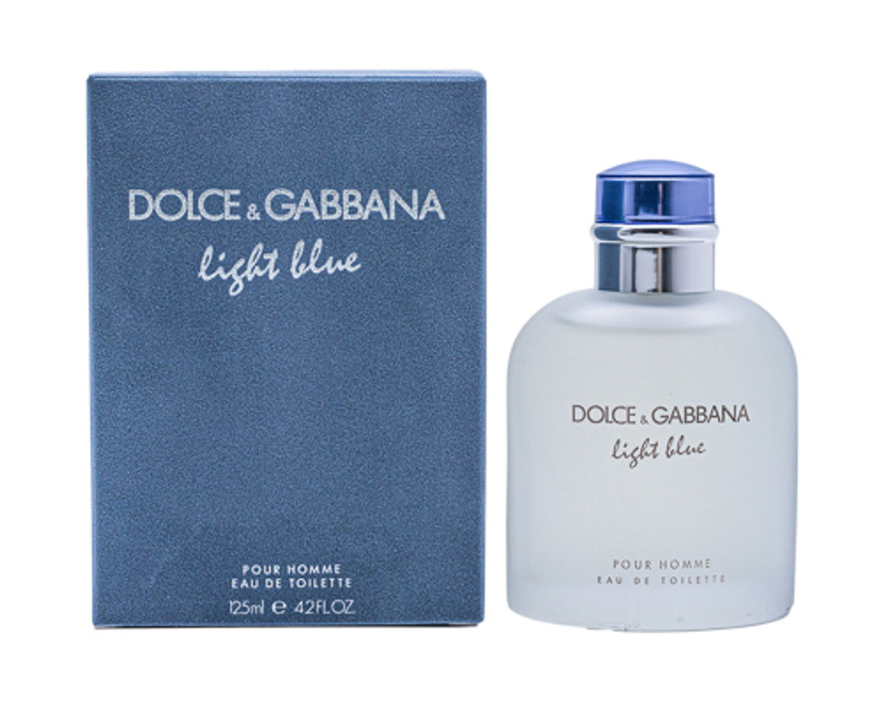 Dolce & Gabbana Light Blue perfume bottle and packaging on a white background
