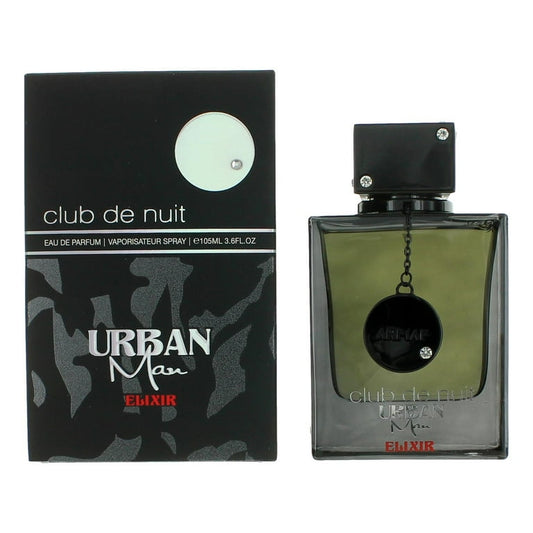 Urban Max Club de Nuit Elixir perfume bottle and packaging on a white background