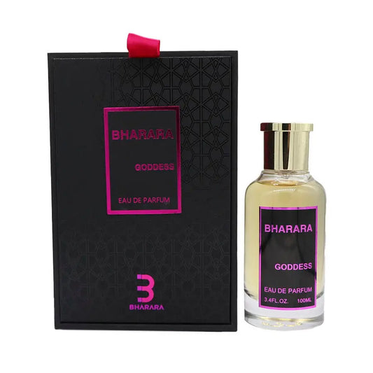 Bharara Goddess Eau de Parfum bottle and packaging on a white background
