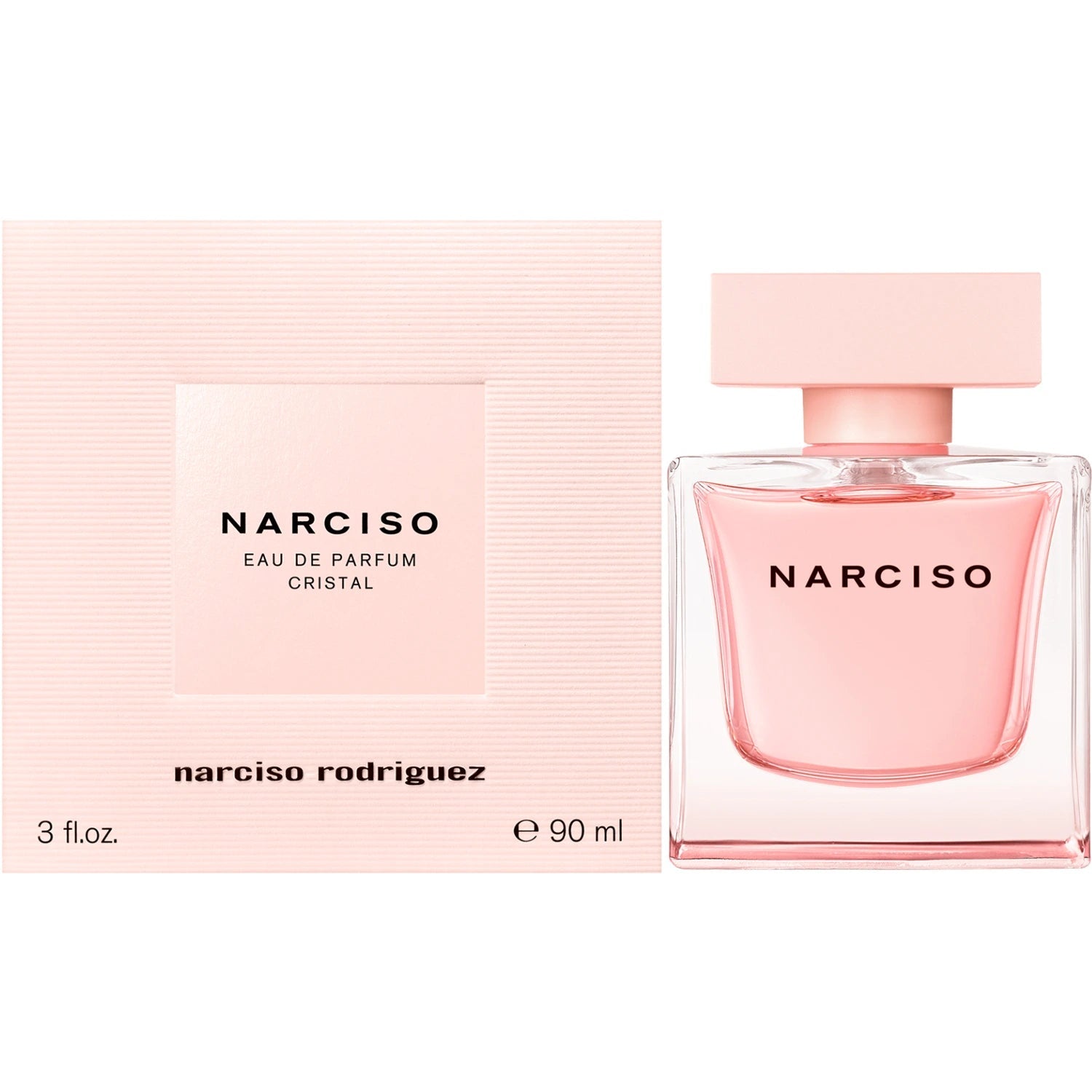 Narciso Rodriguez perfume bottle and packaging on a white background