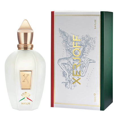Perfume bottle and packaging with 'Xerjoff' branding on a white background