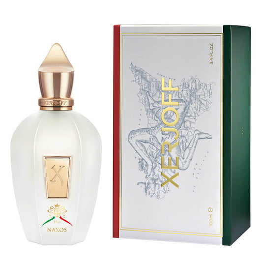 Perfume bottle and packaging with 'Xerjoff' branding on a white background
