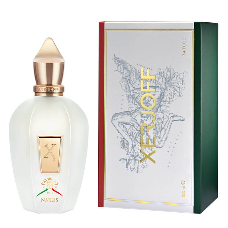 Perfume bottle and packaging with 'Xerjoff' branding on a white background