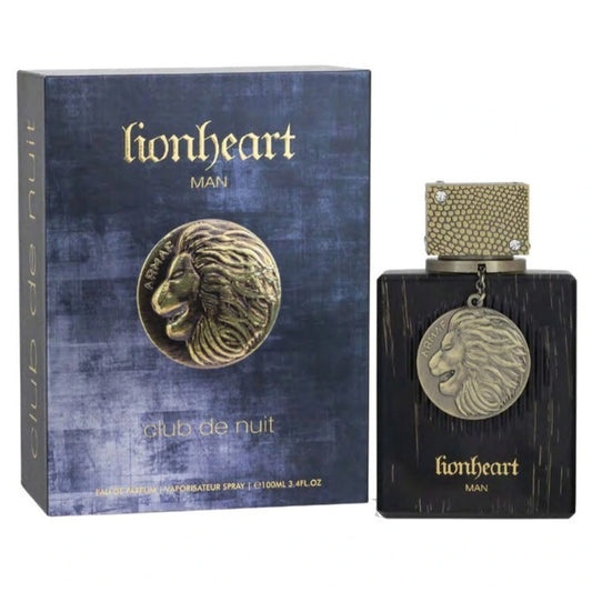 Lionheart Man perfume bottle and packaging on a white background