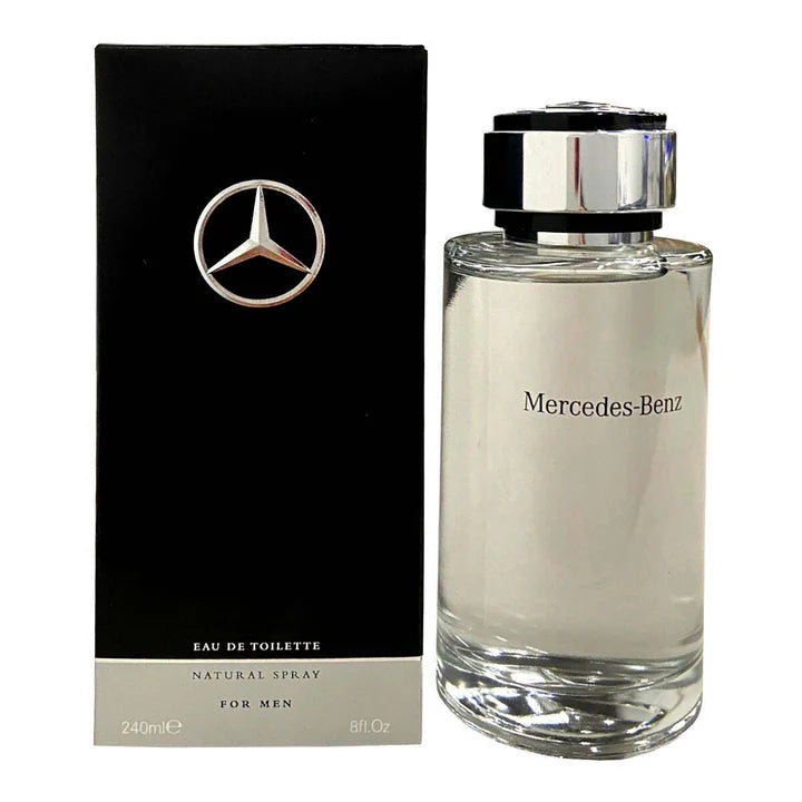 Mercedes-Benz eau de toilette bottle and packaging on a white background