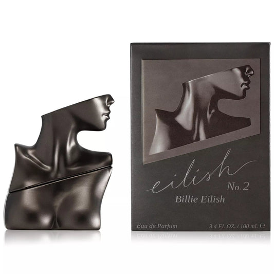 Billie Eilish perfume bottle and packaging on a white background