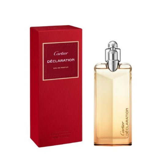 Cartier Declaration perfume bottle and red box on a white background