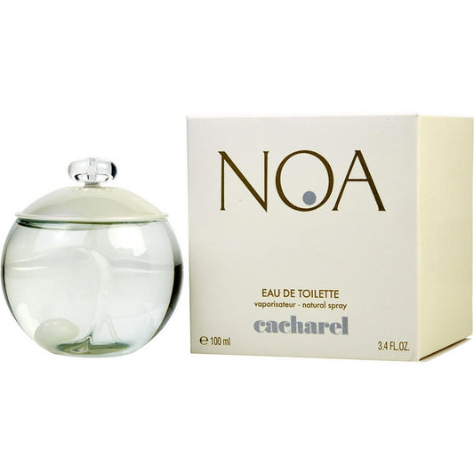 Cacharel Noa Eau de Toilette bottle and packaging on a white background