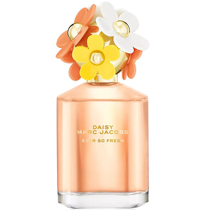 Marc Jacobs Daisy Ever So Fresh perfume bottle with floral design on a white background