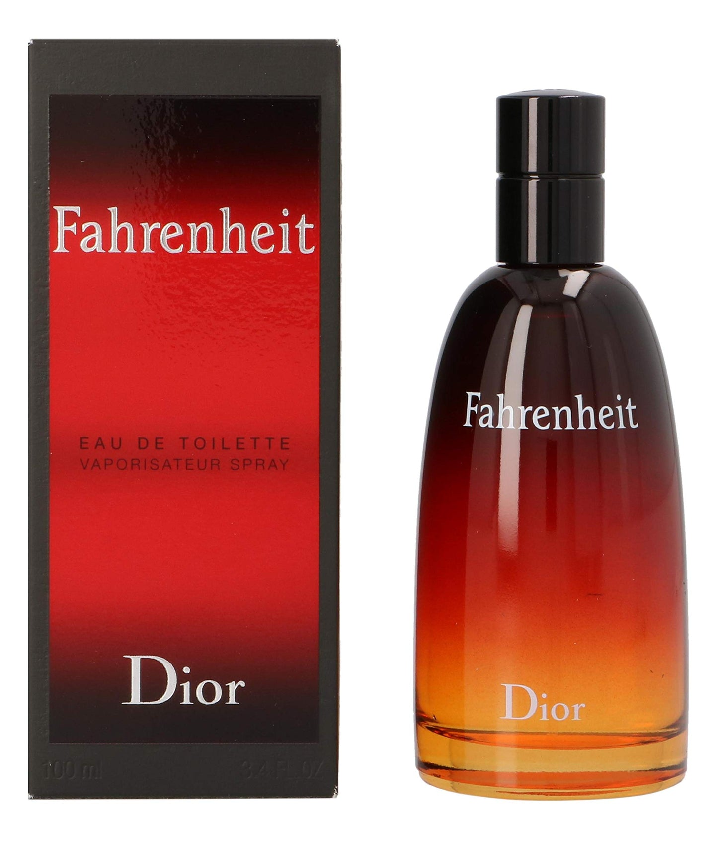 Dior Fahrenheit perfume bottle and packaging on a white background