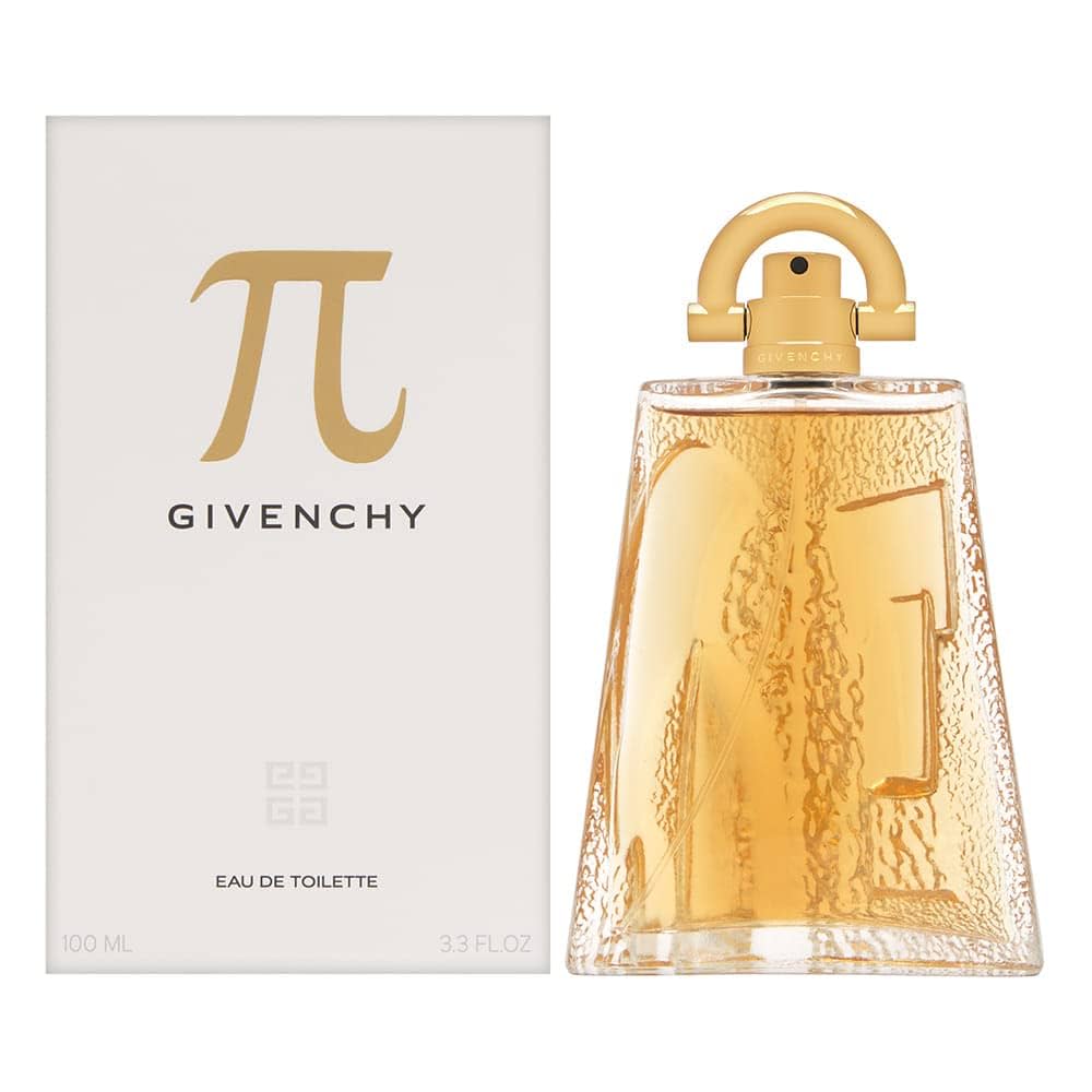 Givenchy Pi perfume bottle and box on a white background