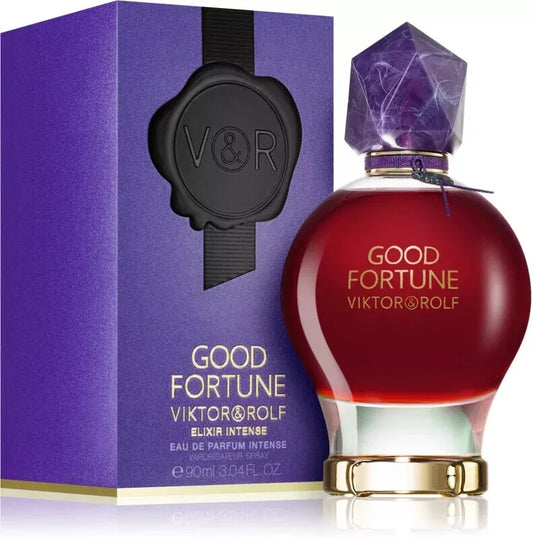 Viktor & Rolf Good Fortune perfume bottle and packaging on a white background
