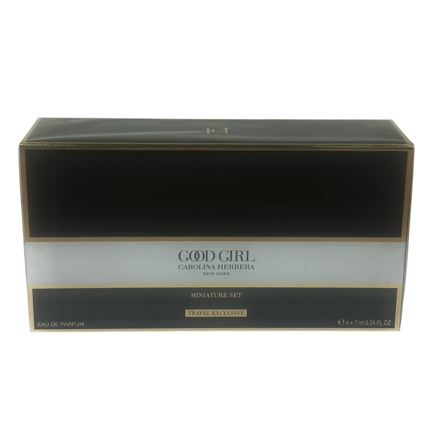 Box of Carolina Herrera Good Girl perfume on a white background