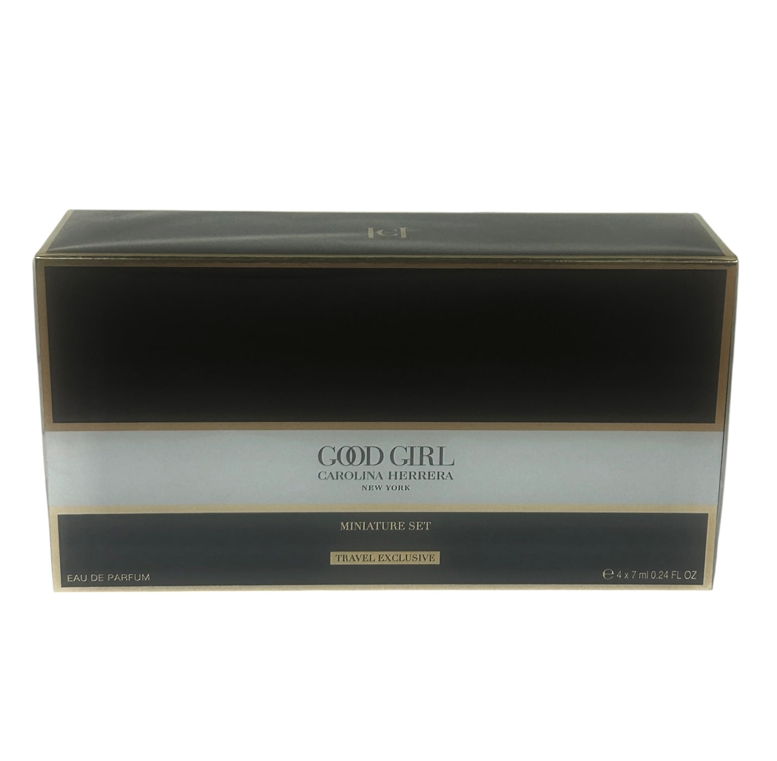 Box of Carolina Herrera Good Girl perfume on a white background