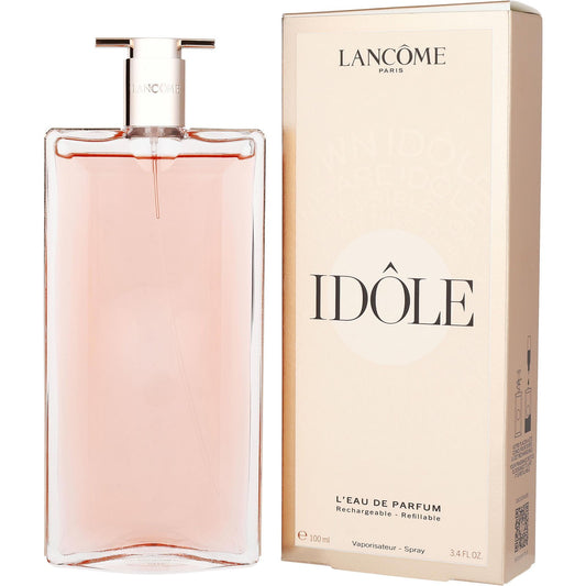 Lancome Idole perfume bottle and packaging on a white background