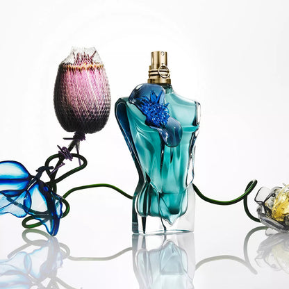 Jean Paul Gaultier perfume bottle on a white background
