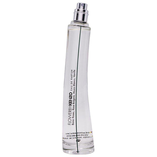 Perfume bottle with silver cap on a white background