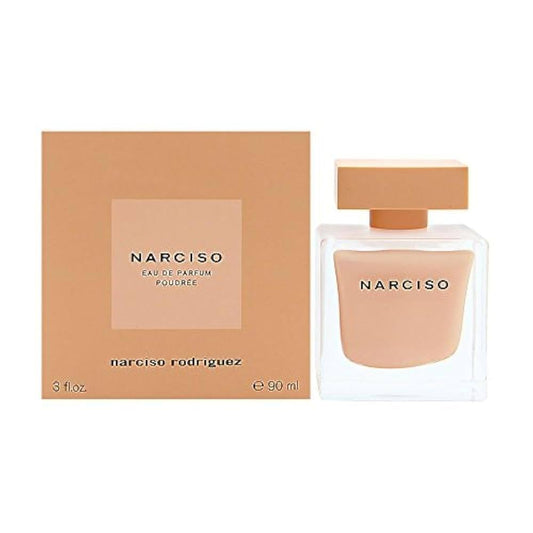 Narciso Rodriguez perfume bottle and packaging on a white background