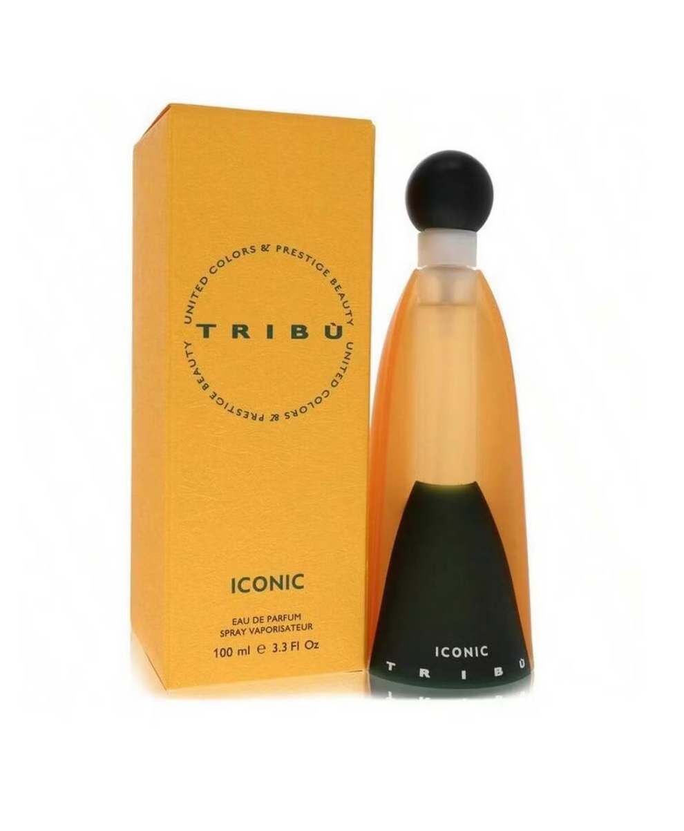 Tribu Iconic perfume bottle and packaging on a white background