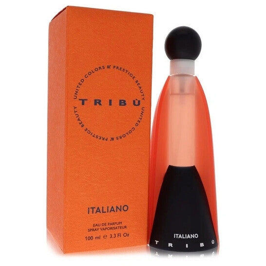 Perfume bottle and packaging with 'Tribö' branding on a white background