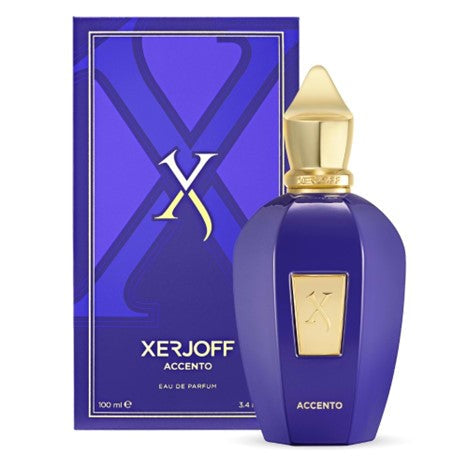 Xerjoff Accento perfume bottle and packaging on a white background